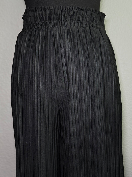 Solid Wide Leg Pleated Pants
