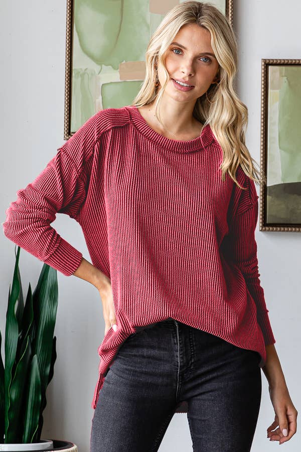 Textured Rib Knit Top