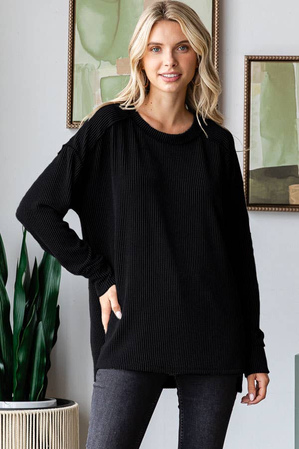 Textured Rib Knit Top