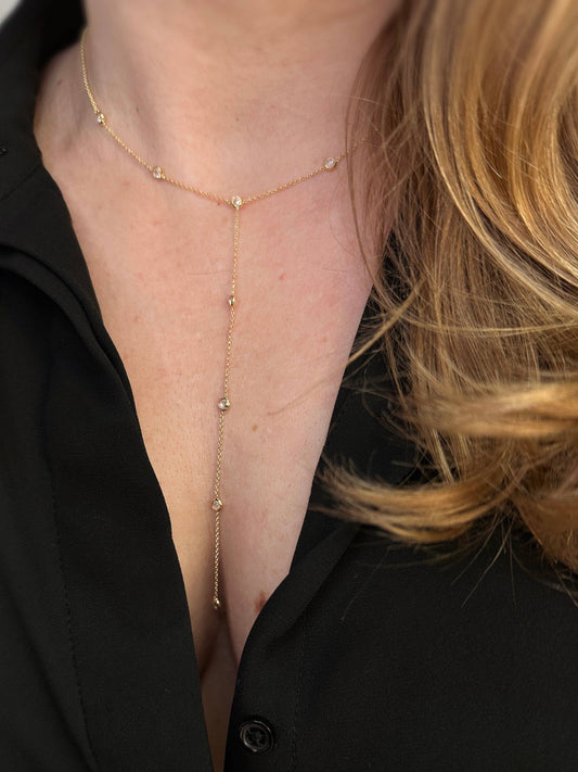 18k Gold Filled Lariat Necklace