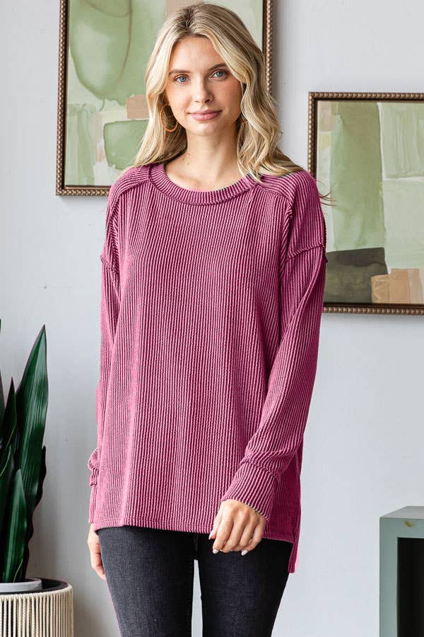 Textured Rib Knit Top
