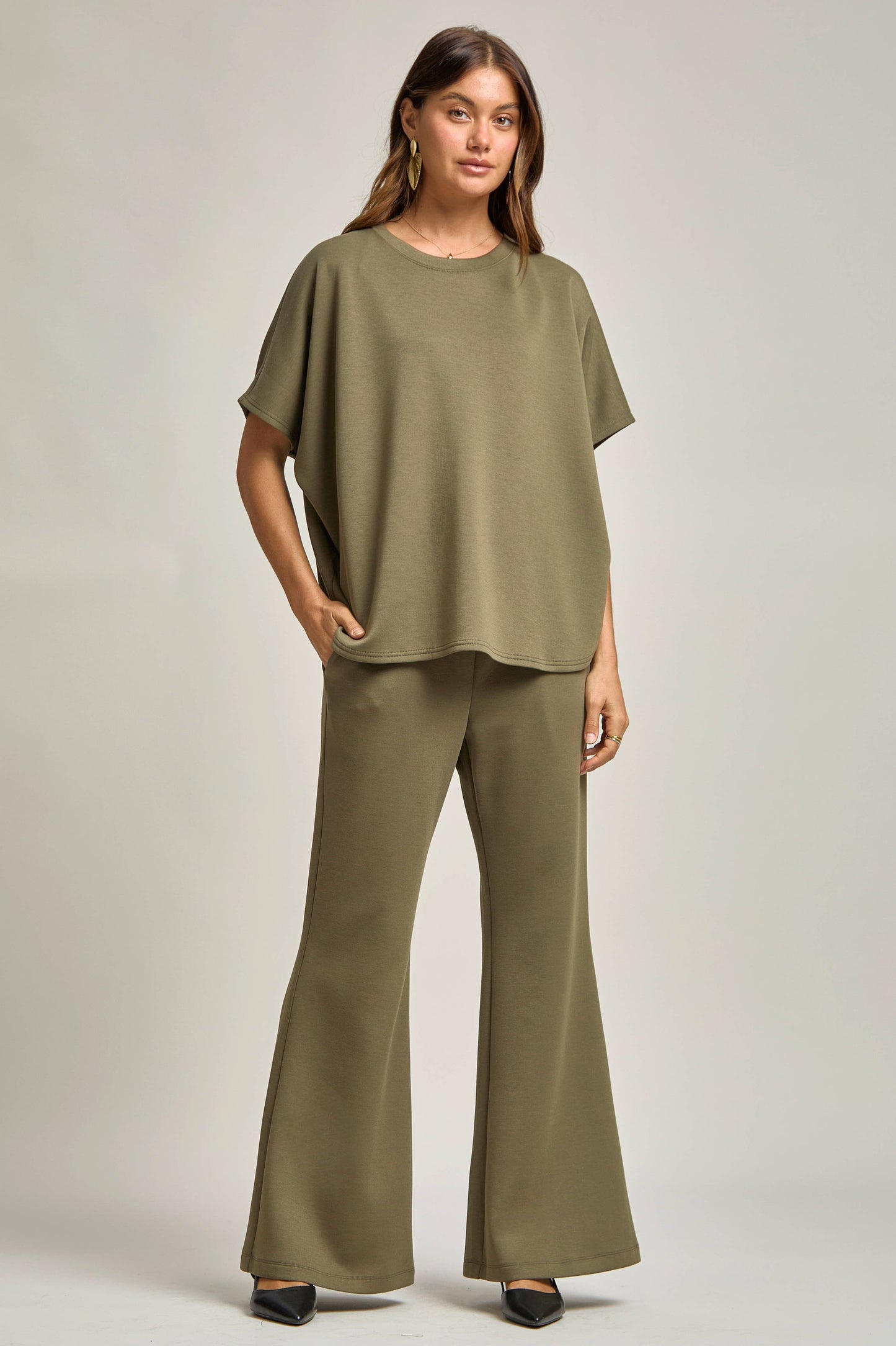 Poncho Top + Bell Bottom Set