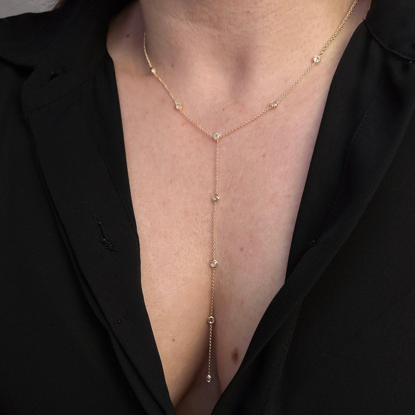 18k Gold Filled Lariat Necklace